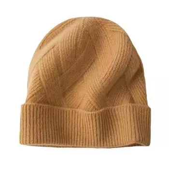 Женская вязаная шапка, зимняя, новая, 100% чистый кашемир, головные уборы, мягкие, теплые шапки, женская мода, повседневная, утолщенная, качественная кашемировая шапка One size