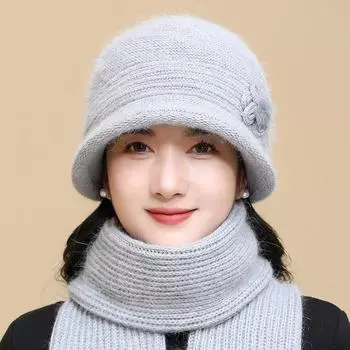 Женская вязаная шапка, зимняя теплая, утолщенная, модная и эластичная вино красного