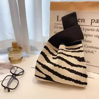 Женская вязаная шерстяная сумка-ведро с сотней ручек, повседневная сумка-тоут для обеда