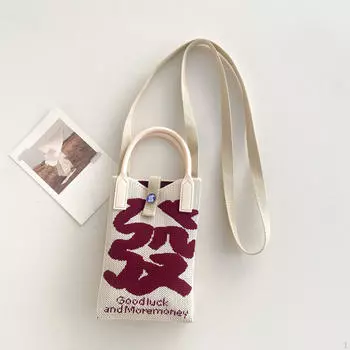 Женская вязаная сумка для телефона, милый легкий кошелек, кошелек для праздников, уличных путешествий