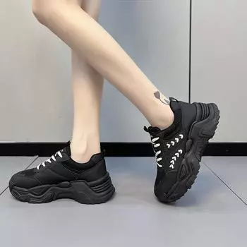 Женская вулканизированная обувь 2024 года, весна и осень, сетчатая обувь для женщин, кроссовки на шнуровке, повседневная обувь, женская теннисная обувь 35 хаки