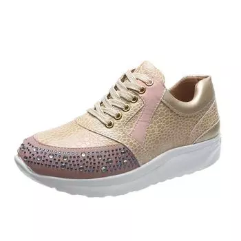 Женская вулканизированная обувь, модная красивая повседневная обувь, новые кроссовки с рисунком змеиной кожи и мерцающими камнями, женская обувь на плоской подошве2 35 чёрный