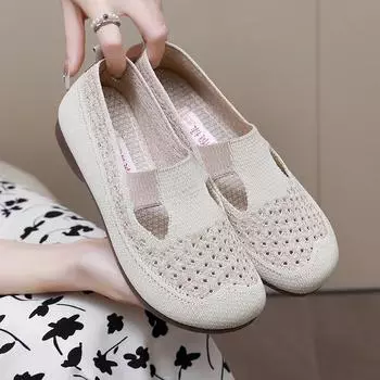Женская вулканизированная обувь, новинка 2024 года, модная и дышащая летняя повседневная противоскользящая спортивная обувь на плоской подошве, удобная сетчатая обувь 35