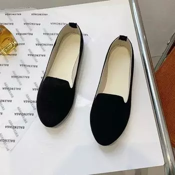 Женская вулканизированная обувь, однотонные женские лоферы с открытым носком, женская обувь на плоской подошве, легкие теплые мокасины, весенние Zapatos Mujer