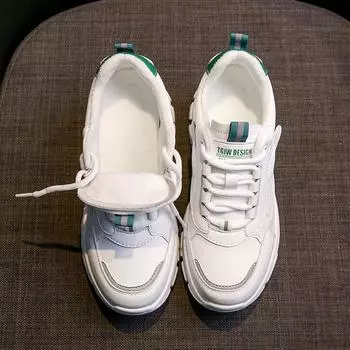 Женская вулканизированная обувь осень-зима туфли на платформе модная повседневная обувь женская кроссовки на шнуровке сохраняют тепло Zapatillas Mujer 35 белый