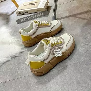 Женская вулканизированная обувь, осенне-зимние спортивные лоферы, удобные прогулочные кроссовки, женская повседневная обувь на толстой подошве со шнуровкой 35