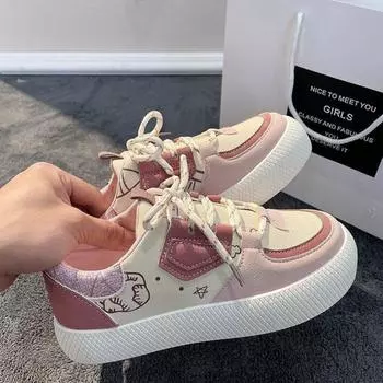 Женская вулканизированная обувь весна-осень женские туфли на платформе дышащие легкие кроссовки с круглым носком женская повседневная обувь 35