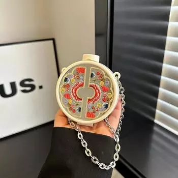 Женская вышитая сумка через плечо в китайском стиле из акрила, элегантная и повседневная универсальная мини-сумка на цепочке, новая