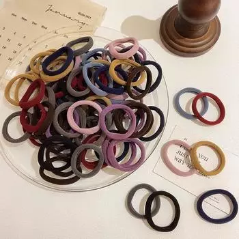 Женская высокая эластичная простая и модная нейлоновая петля Four Seasons Access мягкая и не вредная повязка на голову и резинка для волос «конский хвост» 50 PCS