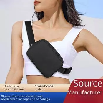 Женская высококачественная водонепроницаемая сумка для бега через плечо: Многофункциональный, вместительный модный аксессуар для отдыха на природе 1342 Waist Bag чёрный