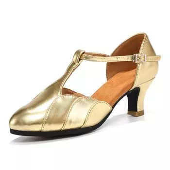 Женская взрослая обувь для танго стандарт, мягкая подошва, кожаная латинская обувь, современная обувь для бальных танцев сальсы 34 золотой