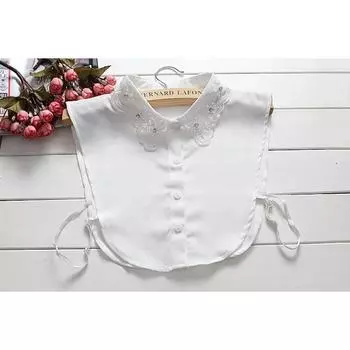 Женская взрослая рубашка ложный воротник кружево бусины ложный воротник вышитый съемный блузка топы свитер декоративный полурубашка декор