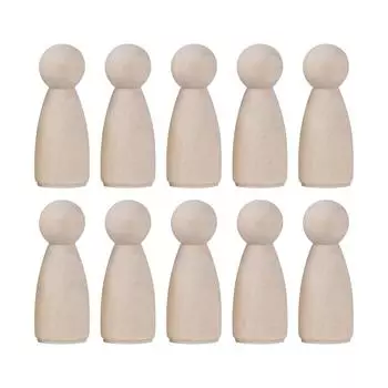 Женская заготовка из натурального дерева, ручная работа, деревянная кукла-прищепка, неокрашенные фигурки, свадебное украшение, поделки из дерева woman 35mm