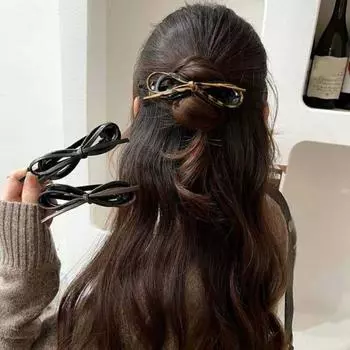 Женская заколка для волос из искусственной кожи с бантом, декоративная заколка для волос на затылке, заколка для волос, головной убор, аксессуары для волос леопардовый