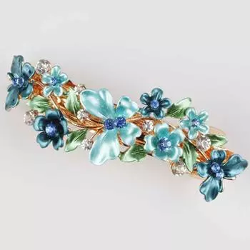 Женская заколка для волос из сплава с бабочкой и цветком, корейская версия, взрослая шпилька, женские аксессуары с бриллиантами и пружиной One Size