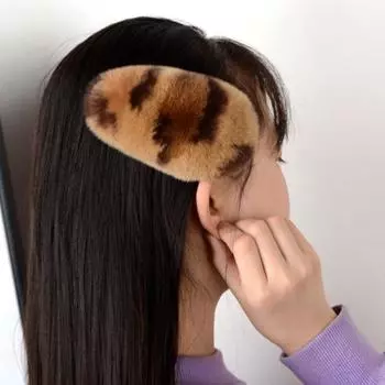 Женская заколка для волос, модный головной убор в корейском стиле, плюшевая металлическая застежка для вечеринки темно-синий