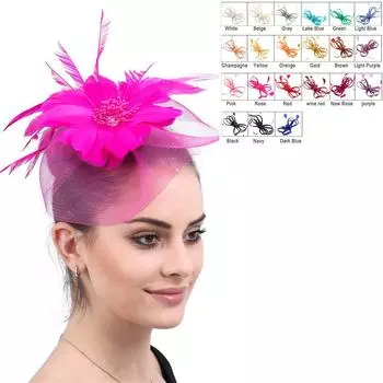 Женская заколка для волос с цветком, повязка на голову, мини-цилиндр, свадебный чародей, Royal Ascot Race чёрный