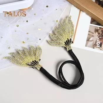 Женская заколка для волос с инкрустированными крыльями, изысканная нескользящая заколка для волос, элегантные ленивые бигуди, аксессуары для волос золотистый