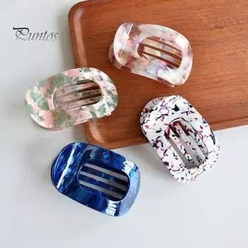 Женская заколка для волос с плоской круглой формой, сильная хватка, гибкие зубцы, изогнутый дизайн, заколка для волос, задняя часть, большой зажим, аксессуар для волос светло-коричневого