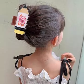 Женская заколка для волос с рисунком в виде сердца в форме карандаша Заколка для волос Задняя головка для душа Акулий коготь Аксессуары для волос в школу