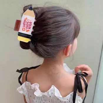 Женская заколка для волос с рисунком в виде сердца в форме карандаша Заколка для волос Задняя головка для душа Акула Аксессуары для волос для школы