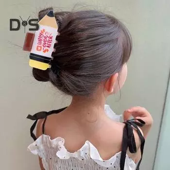 Женская заколка для волос с рисунком в виде сердца в форме карандаша Заколка для волос Задняя головка для душа Акула Аксессуары для волос для школы B