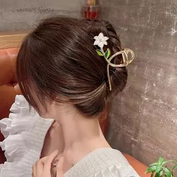 Женская заколка для волос, шикарная эластичная пружинная заколка для волос из сплава, легкая заколка для волос для свиданий, женская заколка для волос, аксессуар для волос белый
