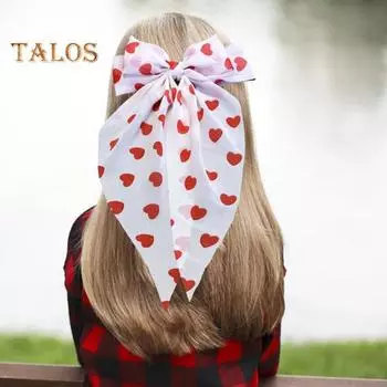 Женская заколка для волос в форме банта с лентой и узором в форме сердца, заколка для волос с пружиной, аксессуары для волос на затылке, свадебный подарок 2