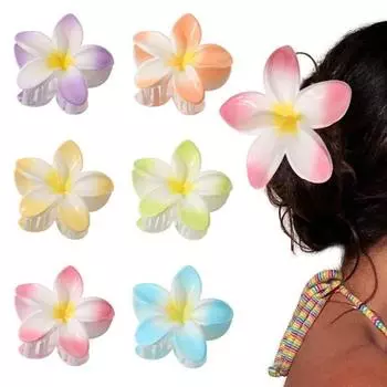 Женская заколка для волос в форме цветка, градиент цвета, заколка для волос, противоскользящая повязка на голову, головной убор, аксессуары для волос синий