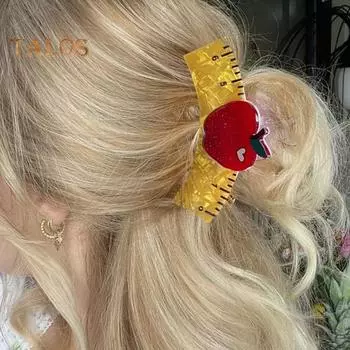 Женская заколка для волос в форме школьного автобуса, акриловая шпилька для волос, насадка для волос Bach Head, безопасный инструмент для укладки волос A