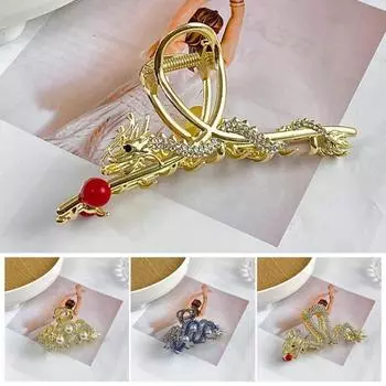 Женская заколка для волос в китайском стиле в форме дракона, противоскользящие зубцы, заколка для волос с затылком, акула, аксессуар для волос A