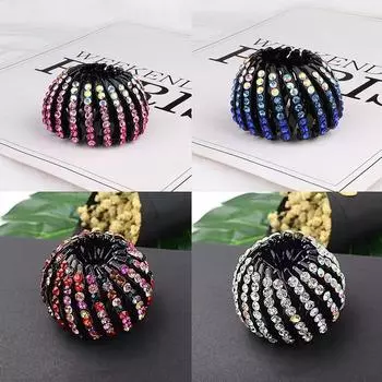 Женская заколка-хвост с высоким коготком и фиксированной пряжкой синий