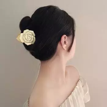 Женская заколка-краб для волос в виде цветка розы с 3D-зажимом, противоскользящие зубцы, заколка для головы, большая заколка-краб для волос в виде акулы, аксессуары для волос розовый