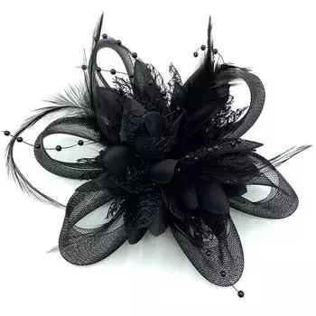 Женская заколка-вуалировщик с перьями и бусинами, повязка на голову для свадьбы, банкета, заколка для волос