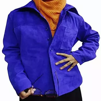 Женская замша TRUCKER, замшевая рубашка бойфренда, замшевая рубашка оверсайз, синяя замшевая рубашка, замшевая рубашка BAGGY, большие размеры, женская замшевая рубашка, подарок для нее