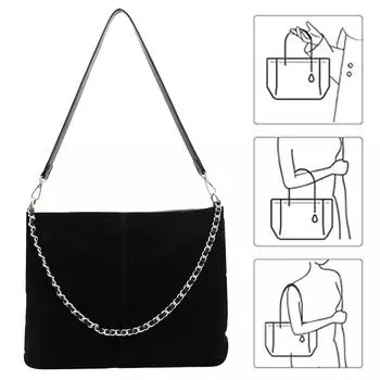 Женская замшевая сумка через плечо с застежкой-молнией, модная сумка через плечо для работы и путешествий чёрный