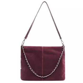 Женская замшевая сумка-хобо на молнии, модная сумочка-клатч для работы и путешествий чёрный