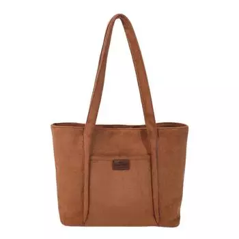 Женская замшевая сумка-тоут на молнии, сумка через плечо, большая вместимость, верхняя ручка, модная сумка для работы и путешествий Brown