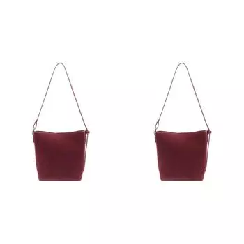 Женская замшевая сумка-ведро с регулируемым ремешком, сумка-хобо через плечо для путешествий (Красное вино)