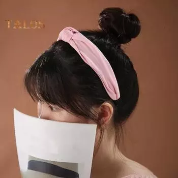 Женская завязанная повязка на голову ярких цветов, тканевый обруч для волос, эластичная повязка на голову, широкая повязка для волос, аксессуары для волос красный