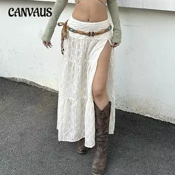 Женская жаккардовая юбка с высоким разрезом, сексуальная, с заниженной талией, облегающая, праздничная S