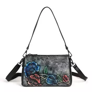 Женская женская сумка из натуральной кожи, женская сумка на одно плечо с косым крестом, сумка для мамы, универсальная портативная женская сумка на одно плечо в стиле ретро