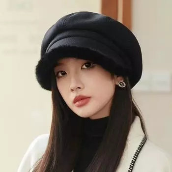 Женская зимняя бархатная кепка Newsboy, берет, козырек, кепка-каска