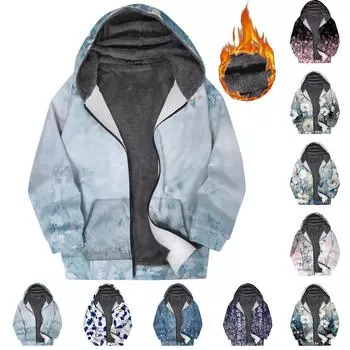 Женская зимняя бархатная утолщенная куртка с капюшоном и цветочным принтом XXL розовый