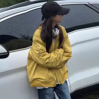 Женская зимняя бейсбольная куртка с хлопковой подкладкой свободного кроя S армия зеленый