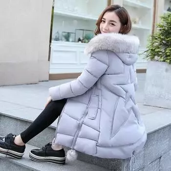 Женская зимняя длинная хлопковая куртка, женские толстые пальто, верхняя одежда 2XL чёрный