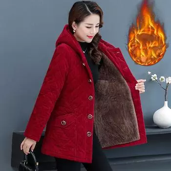 Женская зимняя длинная однотонная теплая куртка с подкладкой и капюшоном, куртка больших размеров XXXXXL