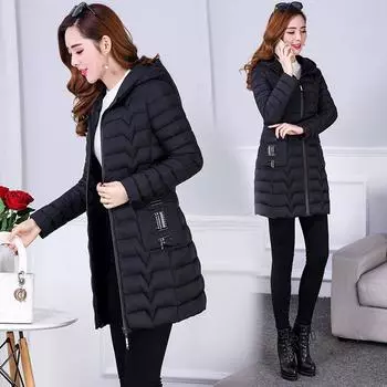 Женская зимняя длинная теплая куртка, утолщенная, тонкая, с капюшоном, флисовая подкладка, куртка для отдыха, большие размеры, с принтом 6XL