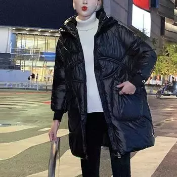 Женская зимняя хлопковая куртка, новинка 2023 года, женское теплое утепленное хлопковое пальто, корейская свободная одежда для хлеба, зимние длинные парки с капюшоном, верхняя одежда S красный