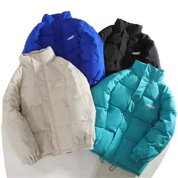 Женская зимняя хлопковая куртка с воротником-стойкой, куртка-хлебка, куртка с хлопковой подкладкой M белый